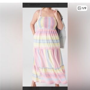 Lane Bryant Multicolor Pastel Striped Dress
